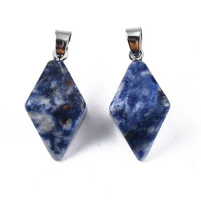 Natural Blue Spot Jasper Pendants G-N326-107G-1