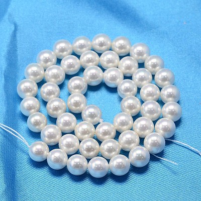 AB Color Plated Shell Pearl Round Bead Strands BSHE-L011-14mm-C001-1