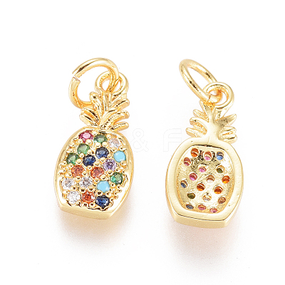 Brass Micro Pave Cubic Zirconia Pendants ZIRC-L093-27G-1