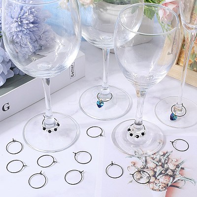 50Pcs 316L Surgical Stainless Steel Hoop Earring Findings STAS-SC0007-28-1