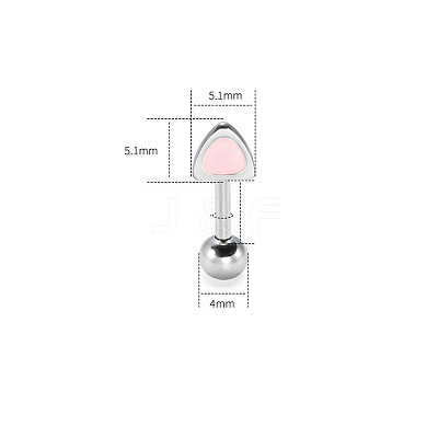 316L Surgical Stainless Steel Enamel Pink Cat Ear Shaped Cartilage Earrings for Women FS-WGA9D26-05-1
