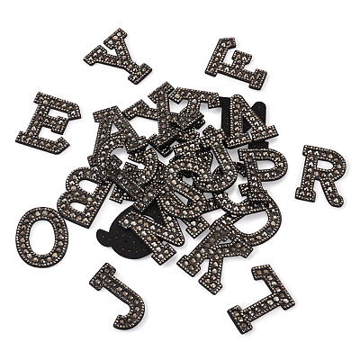 Alphabet Resin Rhinestone Patches DIY-TAC0005-45H-1