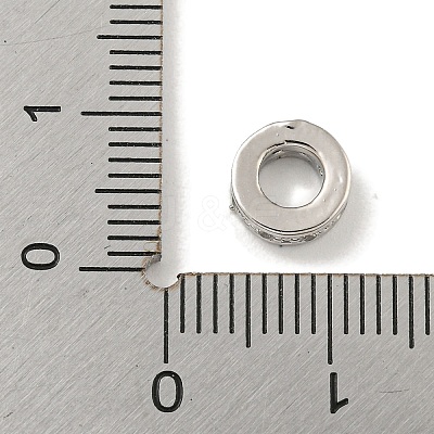 Brass Micro Pave Clear Cubic Zirconia European Beads KK-G493-41P-1