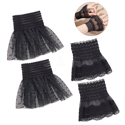 2 Pairs 2 Style Polyester Oversleeves AJEW-NB0004-03B-1