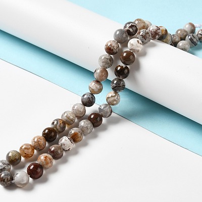 Natural Mexican Lace Agate Beads Strands G-E578-02A-1