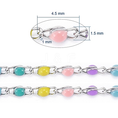 304 Stainless Steel Enamel Twisted Chains STAS-R100-40B-1