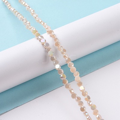 Electroplate Glass Beads Strands GLAA-E036-04C-1