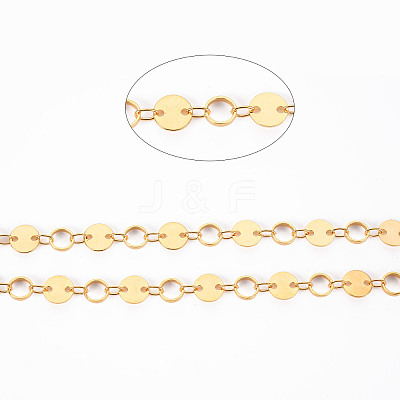 Handmade Brass Flat Sequin Chains CHC-S012-103-1