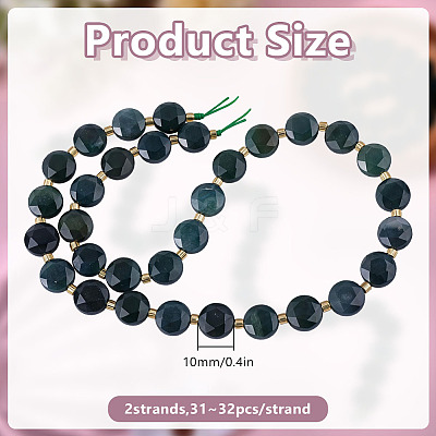 2 Strands Natural Moss Agate Beads Strands G-DR0001-07-1