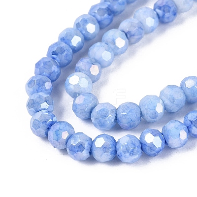 Anti-Tarnish Electroplate Glass Beads Strands EGLA-ZX010-4mm-09-1