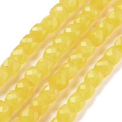 Natural Quartz Imitation Yellow Agate Beads Strands G-C179-B12-01-1