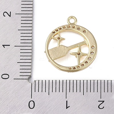 Brass Micro Pave Clear Cubic Zirconia Pendants FIND-B077-02G-04-1