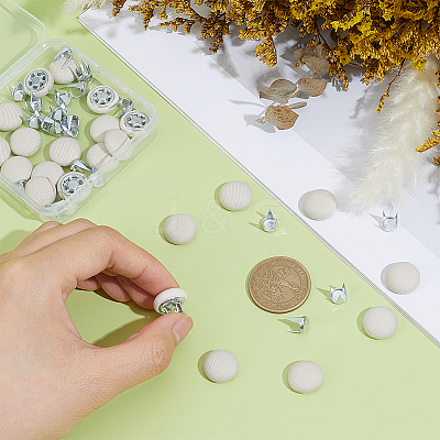 24 Bags Flat Round Cloth Cap Nail Buttons BUTT-BC0001-21E-1