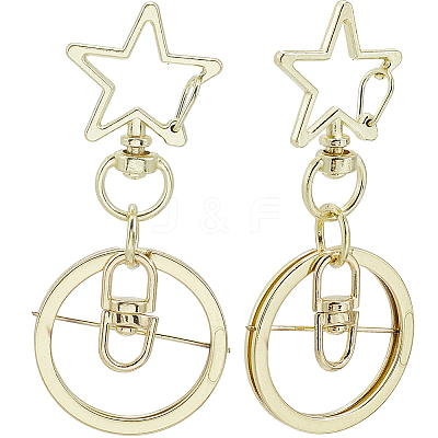 18Pcs Alloy Swivel Keychain Clasps KEYC-SP0001-48A-G-1