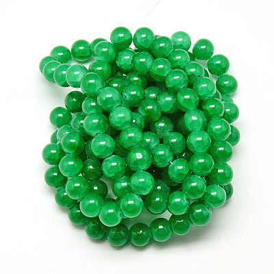 Baking Paint Crackle Glass Beads Strands X-DGLA-Q023-8mm-YS22-1