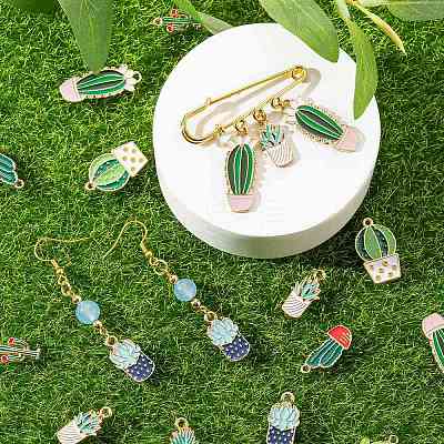 16Pcs 8 Style Alloy Enamel Pendants ENAM-FS0001-12-1