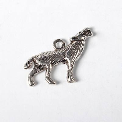 Tibetan Style Alloy Howling Wolf Pendants X-LF1753Y-NF-1