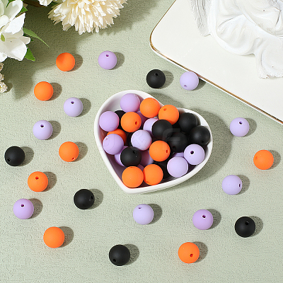 Rubberized Style Imitated Silicone Acrylic Beads MACR-PA0001-06A-04-1