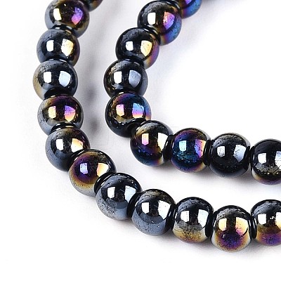 Electroplate Opaque Glass Beads Strands GLAA-T032-P4mm-AB01-1