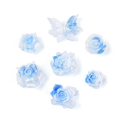 Luminous Flower Resin Cabochons CRES-T025-10F-1