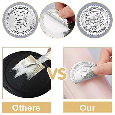 Plastic Silver Foil Embossed Picture Sticker DIY-WH0336-003-1