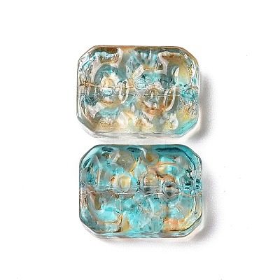 Transparent Spray Painted Glass Beads X-GLAA-I050-08I-1