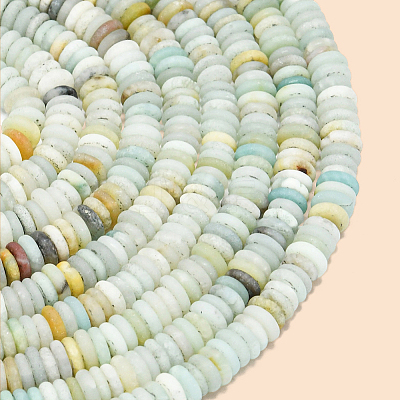 1 Strand Frosted Natural Flower Amazonite Beads Strands G-PA0001-63-1