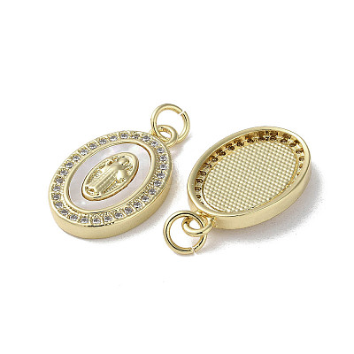 Brass Micro Pave Cubic Zirconia Pendants KK-G485-19B-G-1