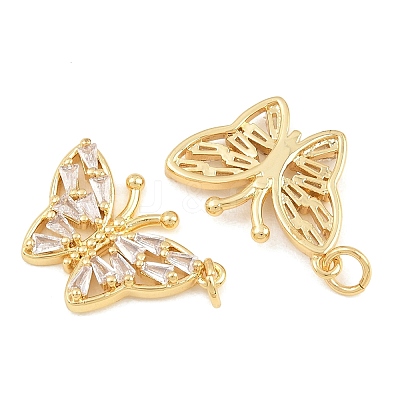 Brass Micro Pave Cubic Zirconia Pendants CU-CBA908F-05G-06-1