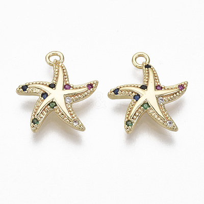 Brass Micro Pave Cubic Zirconia Charms X-KK-R132-014-NF-1