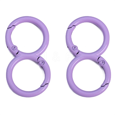 Spray Painted Alloy 8-shaped Keychain Clasps PW-WGE4E28-19-1