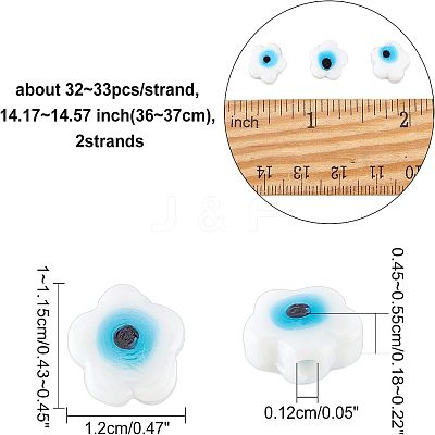 Handmade Evil Eye Lampwork Beads Strands LAMP-FH0001-11-1