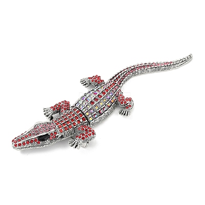 Alloy Rhinestones Alligator Brooches JEWB-S022-07A-1