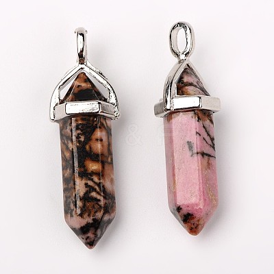 Natural Rhodonite Double Terminated Pointed Pendants LS-G-F295-05D-1