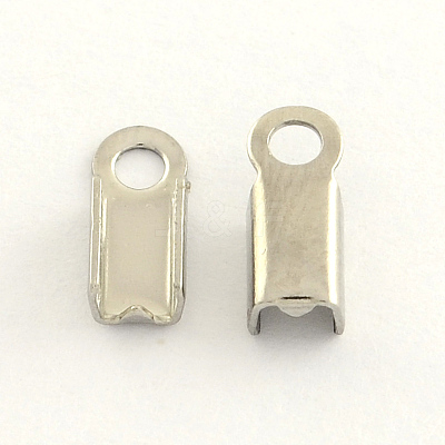 Tarnish Resistant 304 Stainless Steel Folding Crimp Ends X-STAS-R063-30-1