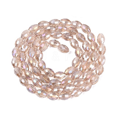 Electroplate Transparent Glass Beads Strands GL-N002-01A-A06-1