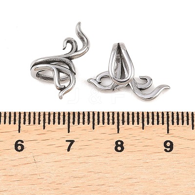 Plant 316 Stainless Steel Non- Piercing Cartilage Earrings AJEW-C044-10AS-1