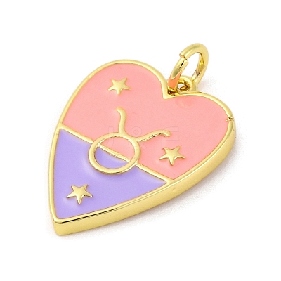 Brass Enamel Pendants KK-Z077-01G-02-1