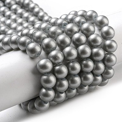 Spray Painted Glass Round Bead Strands X-DGLA-Q015-8mm-17-1
