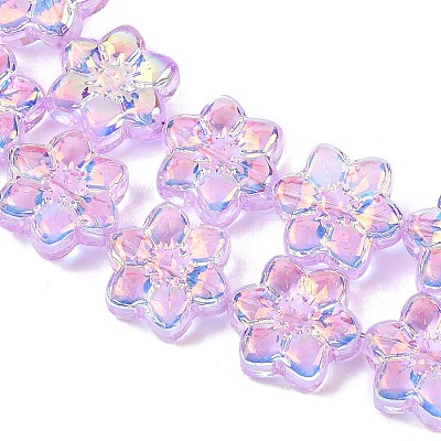 Electroplate Glass Beads Strands EGLA-P069-02A-AB06-1