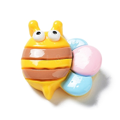 Opaque Resin Cute Insect Cabochons RESI-Q217-01G-1