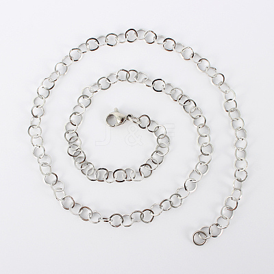 Tarnish Resistant 304 Stainless Steel Cable Chain Necklaces LS-MAK-N016-04P-1