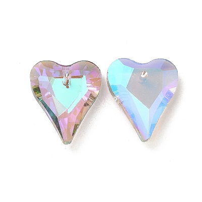 Electroplated Glass Pendants EGLA-M029-05-05-1