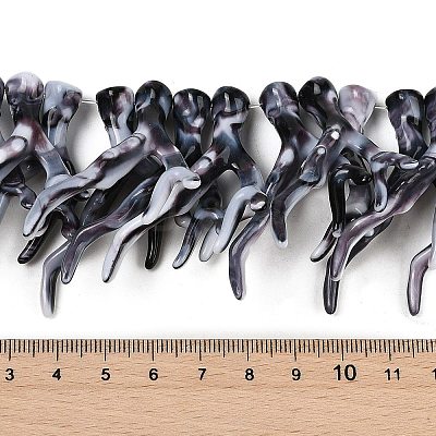 Opaque Acrylic Imitation Coral Beads Strands SACR-P033-02B-1