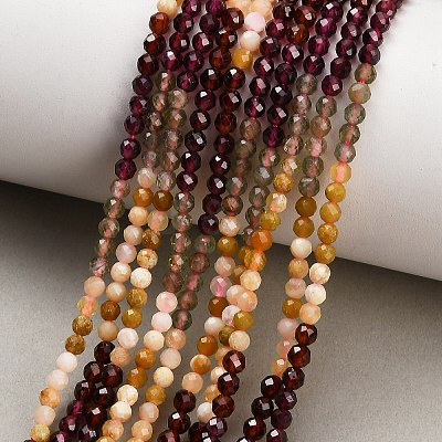 Gradient Color Natural Yellow Opal & Garnet & Apatite Beads Strands GG-CBA1668-A09-3mm-1