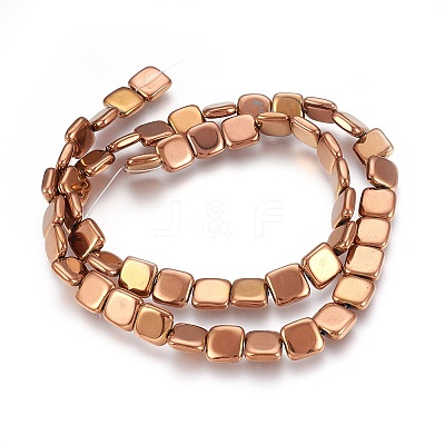 Electroplated Non-magnetic Synthetic Hematite Beads Strands G-P392-A07-1