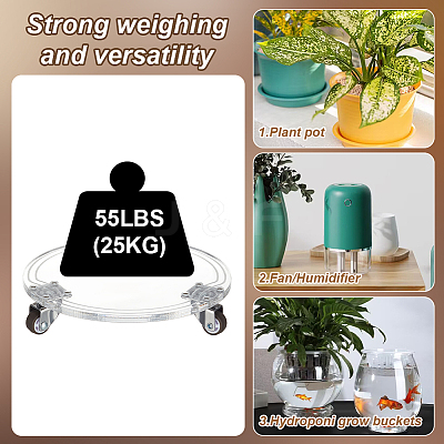 Acrylic Holder Tray for Planter Pots AJEW-WH0166-23B-1