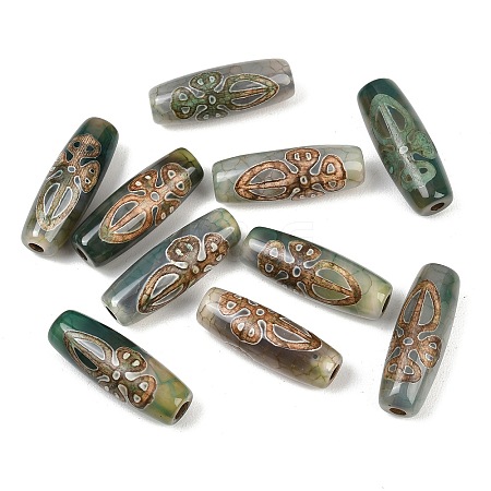 Tibetan Style dZi Beads TDZI-E004-45-1