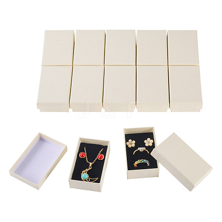 12Pcs Cardboard Paper Jewelry Storage Boxes with Sponge CON-TA0001-33A-1