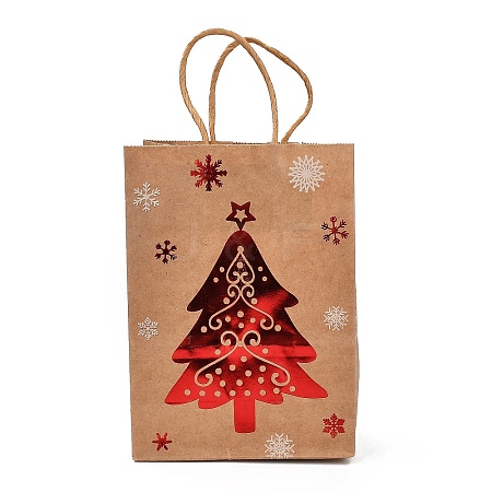 Christmas Theme Hot Stamping Rectangle Paper Bags LS-CARB-F011-02A-1